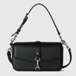 Gucci Crossbody Bag Hook Black Leather